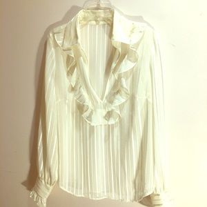 A silk cream striped Poets shirt
